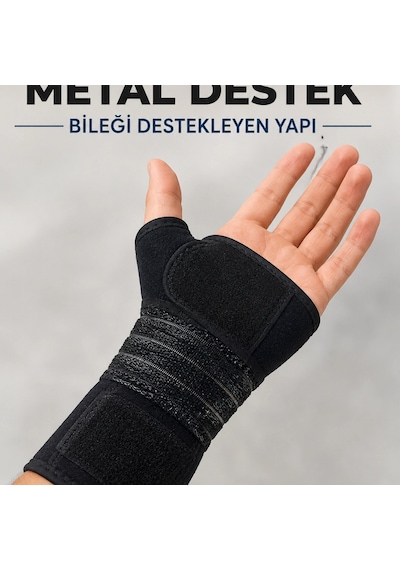 Ayarlanabilir El Bilek Desteği Metal Destekli Cırtlı Bileklik El Ateli