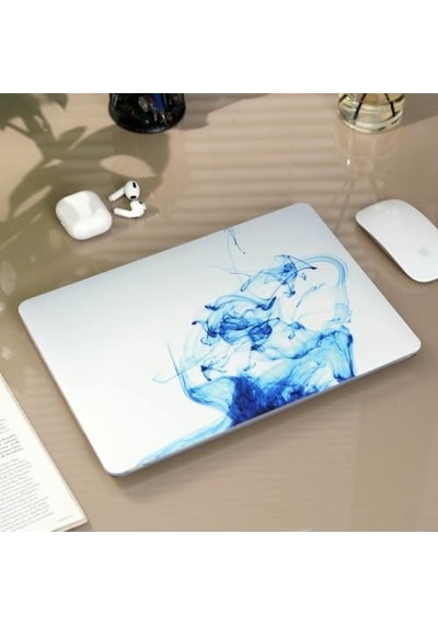 Macbook Pro 15 Renkli Desenli Kılıf A1707 A1990 Uyumlu Baskılı Sert Kılıf İnce Hafif Koruyucu Kapak Mavi