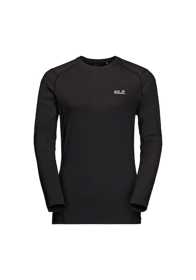 Jack Wolfskin Sky Flex Longsleeve Kadın Siyah Tişört Siyah Siyah