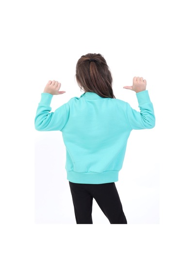 Toontoy Kız Çocuk Baskılı Relax Fit Dik Yaka Düşük Omuz Sweatshirt - Sol Omuz Çıtçıtlı Mint Yeşili Toontoy Kız Çocuk Baskılı Relax Fit Dik Yaka Düşük Omuz Sweatshirt - Sol Omuz Çıtçıtlı Mint Yeşili