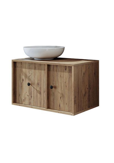 Gusto Ayaksız Oval Lavabolu Mdf 75 Cm Çekmeceli Banyo Dolabı Atl Atlantik Çam