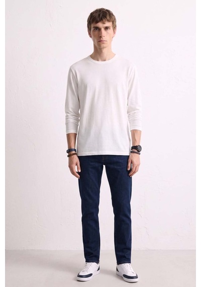 Barrels And Oıl Erkek Bisiklet Yaka İnce Sweatshirt 5074 - Ekru Ekru