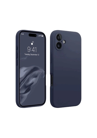 Apple Uyumlu iPhone 16 Kılıf First Silikon Lacivert/