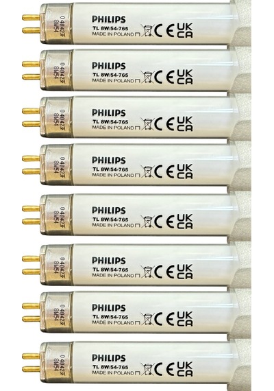 8 Adet Philips 8w 765 Beyaz Işık 6500k G5 Duylu T5 Floresan