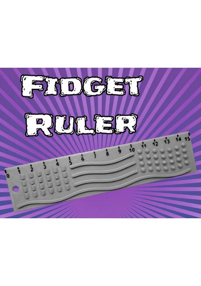 3d Baskı Dokunsal Fidget Cetveli - Kabartmalı Stres Ve Odaklanma Oyuncağı - Gri