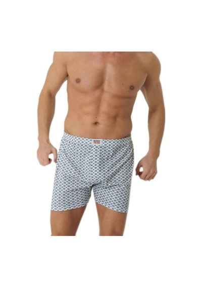 Sedef Yıldızı Erkek Penye Desenli Boxer Yüzde Yüz Pamuklu 1012