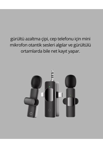 Mobil Uyumlu Mikrofon - Dış Mekân İçin İdeal Siyah