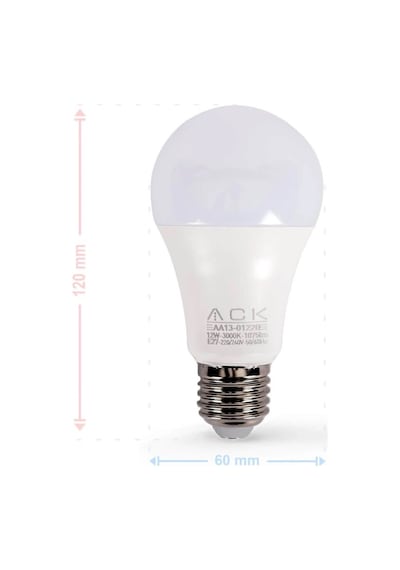 Ack 12 W Led A60 Ampul - Gün Işığı 3000k - E27 - Aa13-01220
