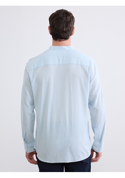 Lcwaıkıkı Classic Mavi Regular Fit Hakim Yaka Erkek Gömlek
