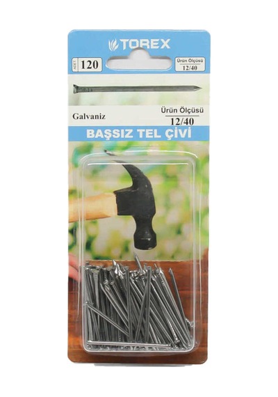 Tel Çivi Başsız 12x40 Mat - 1 Paket: 74 Adet - 752961332 Diğer
