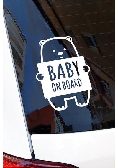 Baby On Board Oto Sticker Beyaz