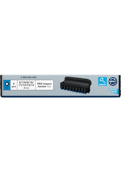 Bosch Pro Impact Lokma Seti 1/4 İnç 6-14mm Standart 9 Adet - 2608003034