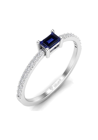 0,35 Karat Pırlantalı Safir Yüzük