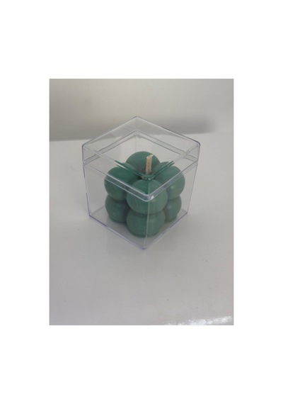 Şeffaf Kutulu Küçük Yeşil Bubble Mum-doğal %100 Soya Wax Dekor Mum Düğün, Nişan,kına, Hediyelik