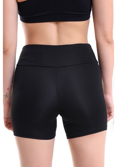 Winmoda34 Kadın Mini Boy Beli Cep Detaylı Deniz Ve Spor Uyumlu Şort Siyah