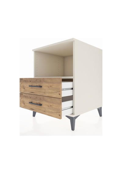 Kronos Komodin Tek Raflı 2 Çekmeceli 60x59x80 Aytaşı-çam Aytası