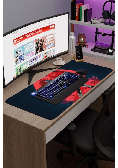 Chainsaw Man Anime V1 - 90x40 Xxl Gaming Kauçuk Kaymaz Taban Mouse Pad Fare Altlığı