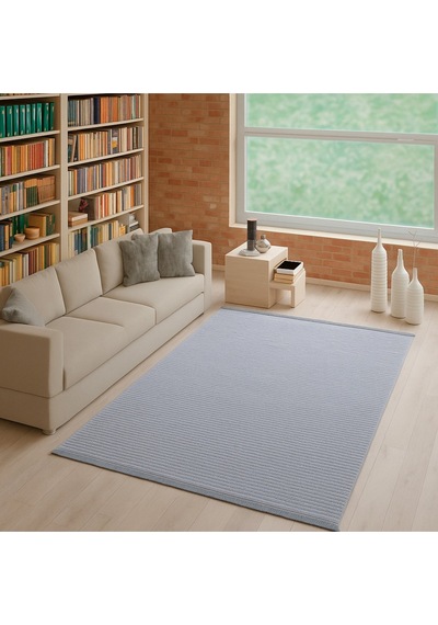 Paradis Açık Gri Fitilli Desen Şönil Kilim Makinede Yıkanabilir Kaymaz Taban Halı Yolluk A.gri