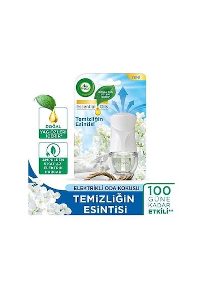 Wick Le Elektrikli Oda Kokusu Temizliğin Esintisi Kit Cihaz + Yedek Şişe + Lavanta Yedek Şişe Abundance Prosperity