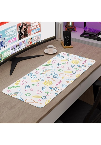Çocuk Gaming Mouse Pad Kauçuk Kaymaz Taban Mousepad V4, 70x30 Xl