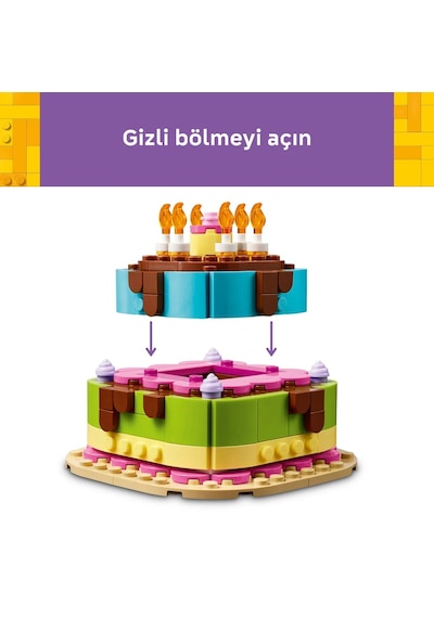 LEGO® Doğum Günü Pastası 40815 – 7 Yaş ve Üzeri Çocuklar için Mum İçeren Dekoratif Oyuncak Yapım Seti (219 Parça)