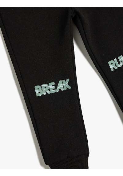 Koton Basic Jogger Eşofman Altı Beli Lastikli Siyah 5wmb40061tk Siyah