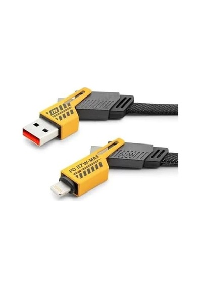 İn 1 Çoklu Usb Şarj Kablosu: 120 Cm, Type C To Lightning Örgü Şarj Kablosu Usb A/usb C 65w Tip C/27w Pd Her Cihaz İle Uyumlu Metal Başlıklı Cl24