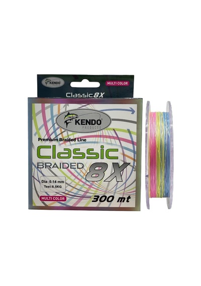 Kendo Classic 8x 300mt 0.14mm 8.5kg Örgü İp Misina Multi Color