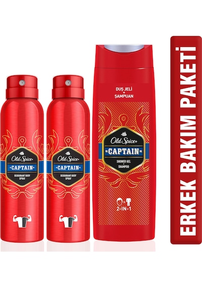 Old Spice Duş Jeli 400 ML + Sprey Deodorant 2 x 150 ML
