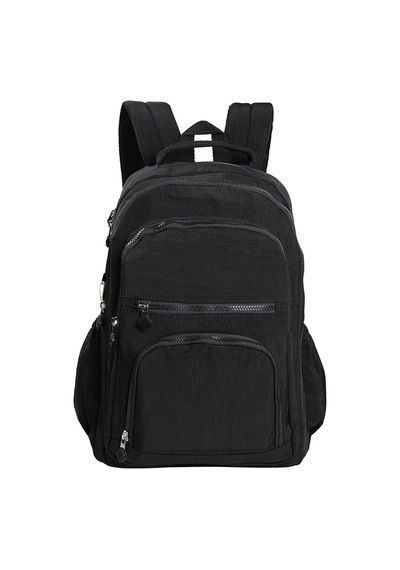 Bagacar 1087 Su Geçirmez İthal Krinkıl Kumaş Laptop Bölmeli Okul Ve Günlük Sırt Çantası Siyah