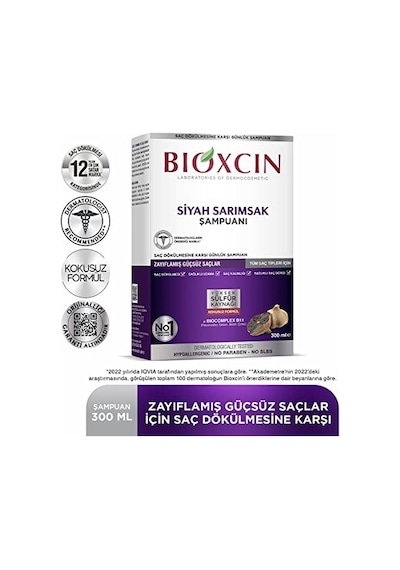 Bioxcin Siyah Sarımsak Saç Dökülmesine Karşı Bitkisel Şampuan 1 X 300 Ml