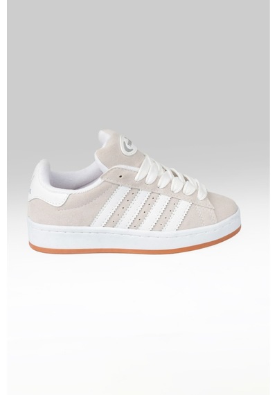 Modmen Cmps Unisex Bağcıklı Ortopedik Spor Sneaker Ayakkabı Gri-beyaz Çizgi