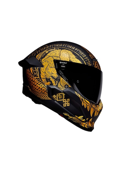 Ruroc At4.0 Carbon Fenrir Kapalı Kask Siyah - Altın