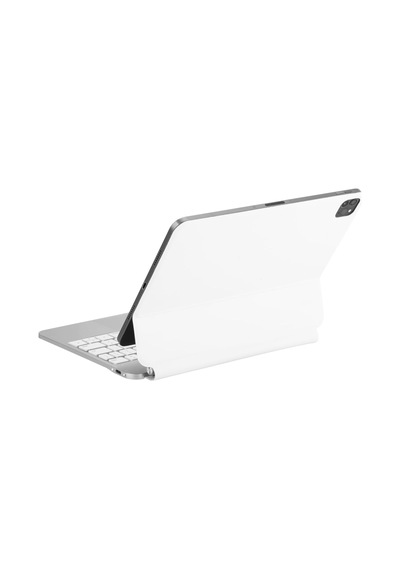 Ik07 Manyetik Bluetooth Klavyeli İpad Kılıfı Çoklu Dokunmatik Yüzeyli 7 Renk Aydınlatmalı İnce Tasarım İpad10. Nesil İpad 11 A16 Uyumlu Gümüş