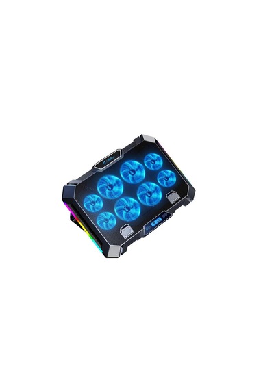 Vortex 8x Fan - 10 Mod Rgb - Lcd Ekran - Fan Ve Yükseklik Kademeli 2x Usb Notebook Soğutucu