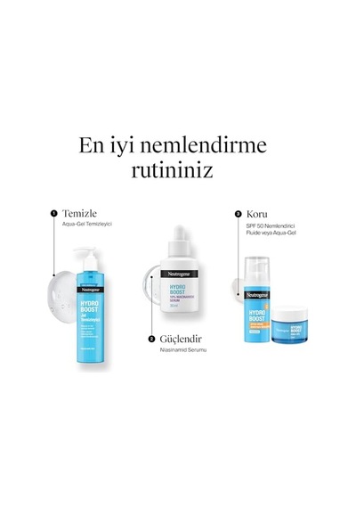 Hydro Boost Serum%10 Niasinamid 30 Ml Pipetli Şişe Hyalüronik Asit Ve Niasinamid İçeren Nemlendirici Serum