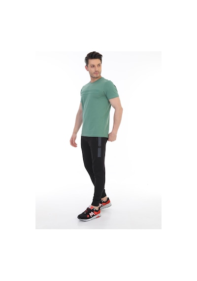 Maraton Sportswear Regular Erkek Ribana Paça Basic Siyah Eşofman Altı 21014-siyah Siyah