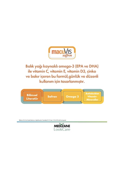 Medizane LookCare MacuVIS Saffron Gıda Takviyesi 30 Kapsül