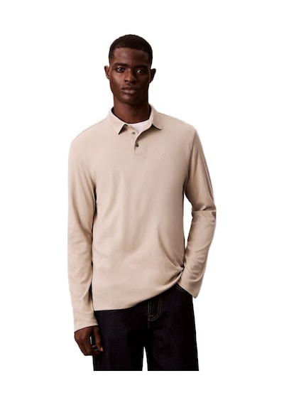 Calvin Klein Lv040em909 Ls Supima Cotton Solid Erkek Polo Tişört Bej