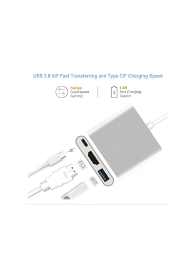 6249 Usb 3.1 Type C To Hdmı Usb 3.0 Çevirici Dönüştürücü Adaptör Kablosu Genel