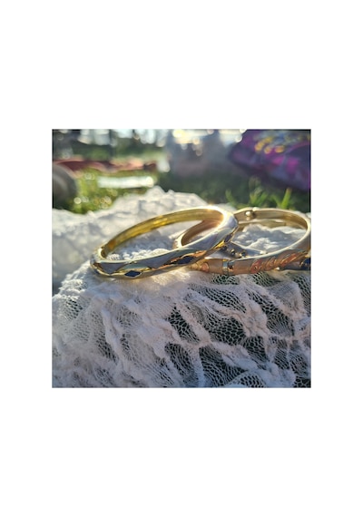 Aurelia Twist Pearl 24k Parıltılı Dokulu Çelik Bileklik Mavi
