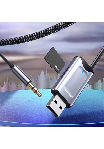 Araba Ses Sistemi İçin Usb - 3,5 Mm Jack İle Bluetooth Adaptörü, Sbc/aac Kod Çözme, Dayanıklı Aux Alıcısı Destekler