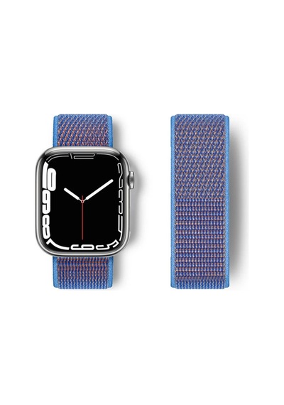 Apple Watch 42mm Uyumlu Hasırlı Cırtcırtlı Kordon - Mor