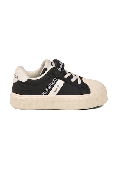 United Colors Of Benetton Siyah Beyaz Cırtlı Bağcıklı Unisex Çocuk Spor Ayakkabı Bnı-11558 P SİYAH-BEYAZ