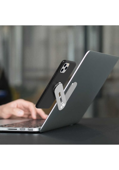 Zore Sj05 Laptop - Monitör Telefon Tutucu-Gümüş-Gümüş