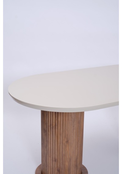 Bohem Traverten Boyalı Highgloss Mdf Yemek Masası 90 170 Kayın