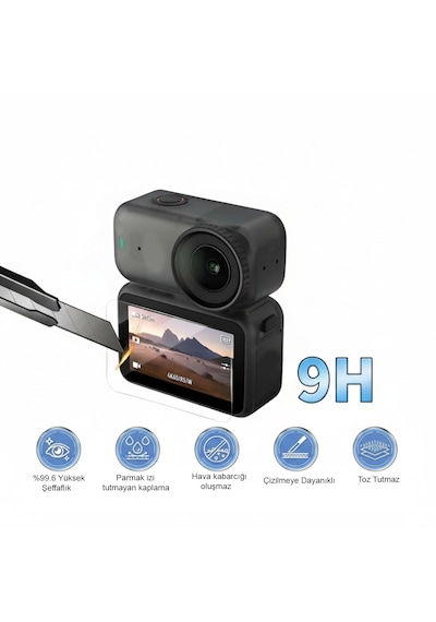 Teknoroket Djı Osmo Nano Uyumlu Ekran + Lens Temperli Cam Koruyucu 9h Şeffaf