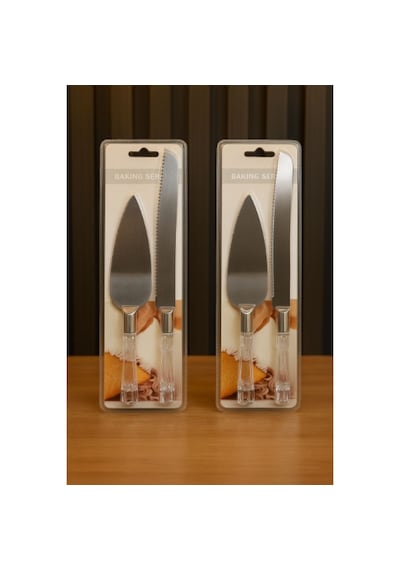 3 Parça Servis Seti Pizza Kesici, Dişli Bıçak Ve Servis Spatulası Paslanmaz Mutfak Seti Gümüş