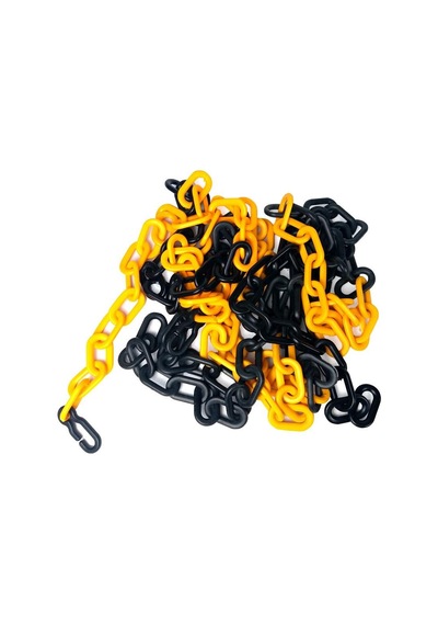 100 Metre Plastik Zincir Sarı-siyah Kalın 8mm