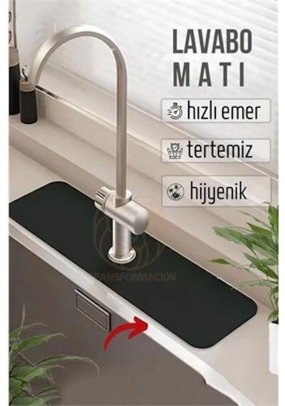 Su Emici Lavabo Matı Hızlı Emen Musluk Matı